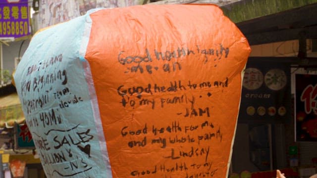 People Sending Off Balloons Carrying Wishes