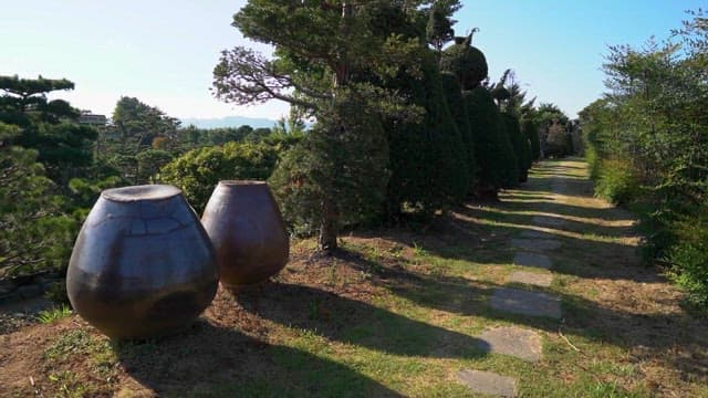 Pathway with Traditional Korean Jars