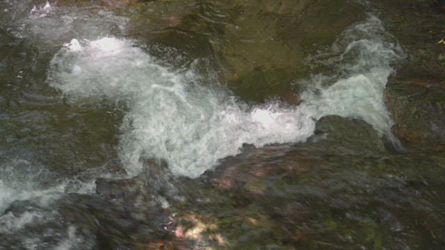 Flowing water over rocks in a stream