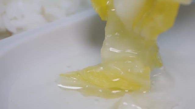 Fresh and refreshing white kimchi being prepared