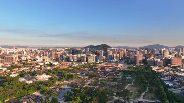Sprawling cityscape with traditional palaces