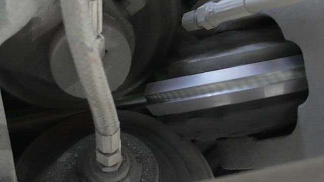 Close-up of industrial machinery in operation