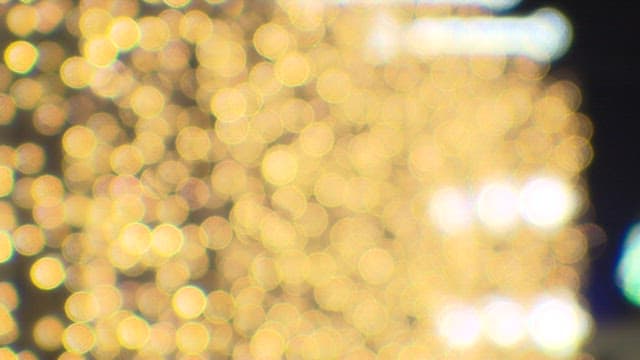 Christmas Lights Decorating the Iron Wall