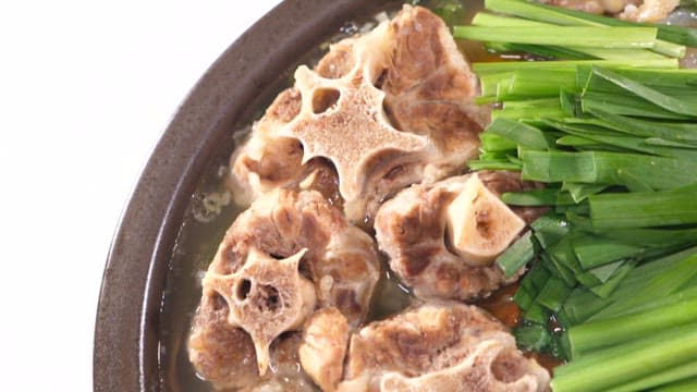 Korean oxtail soup with green onions