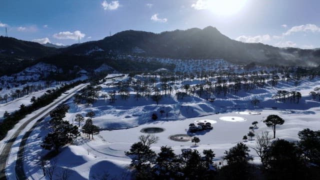 Serene Snow-Covered Mountainous Landscape