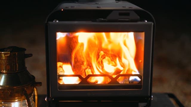 Firewood Flames Rising in the Stove