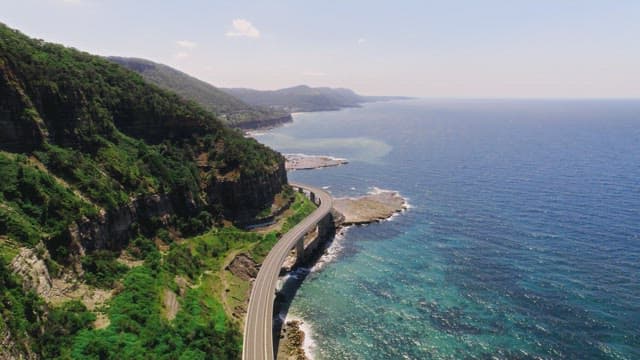 Coastal Road Along Cliffs and Ocean