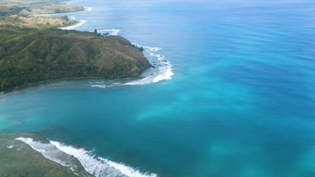 Clean Nature with Blue Sea and Tranquil Coast