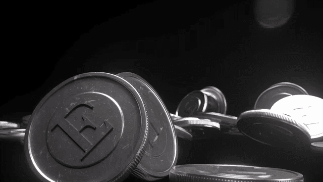 Cryptocurrency Coins Falling from Sky