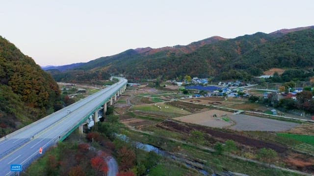 Highway Beside the Friendly Rural Countryside