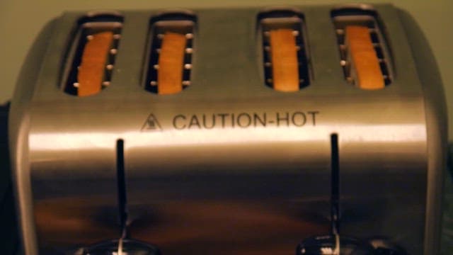 Toast Being Made in a Toaster