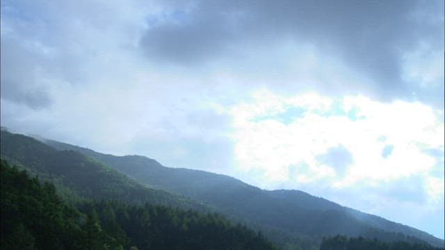 Serene Mountain Landscape with Dynamic Clouds