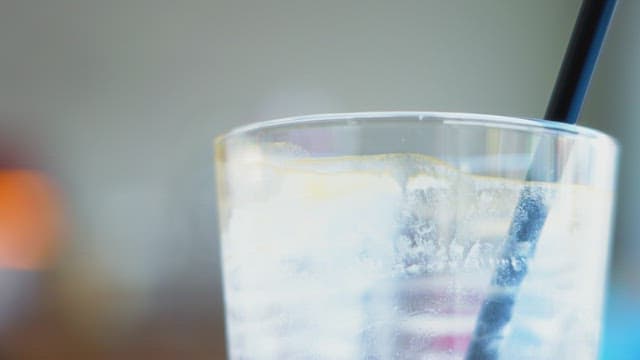 Glass of iced coffee on a table