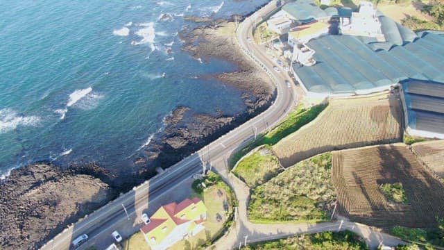 Coastal road and ocean view