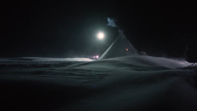 Snowy Night at a Traditional Dwelling