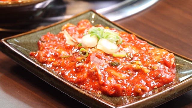 Red Salted Seafood neatly placed on a plate
