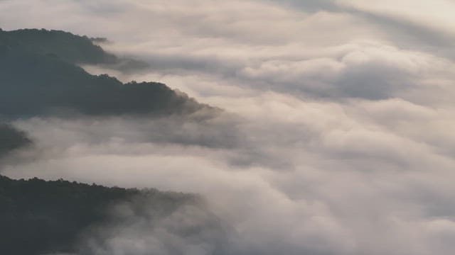 Misty Mountain Peaks at Dawn