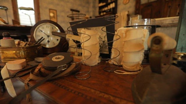 Well-lit, antique room with vintage items