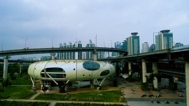 Dense Buildings Beyond the Han River Park