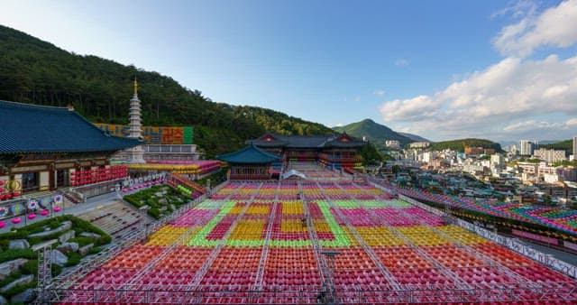 Lotus Lantern Festival commemorating the Buddha's Birthday in a temple