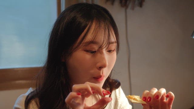 Woman enjoying a delicious meal