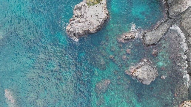 Rocky coastline with clear blue water