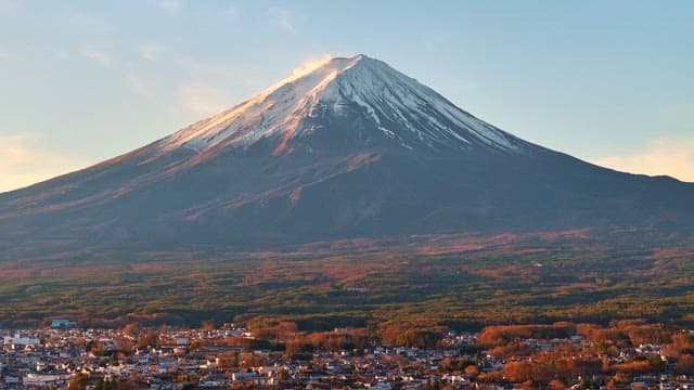 Vast landscape with a majestic Mount Fuji