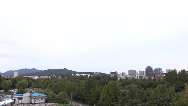 Shantytown scene away from the city center