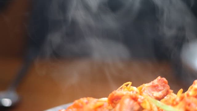 Chopstickful of delicious and spicy Agujjim