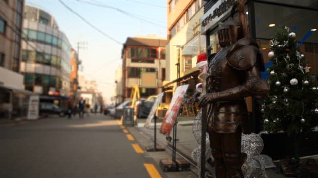 Street View with Christmas Decorations