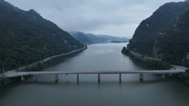Serene Dam in a Mountainous Region