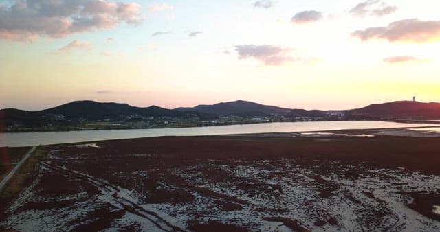 Serene sea landscape at sunset