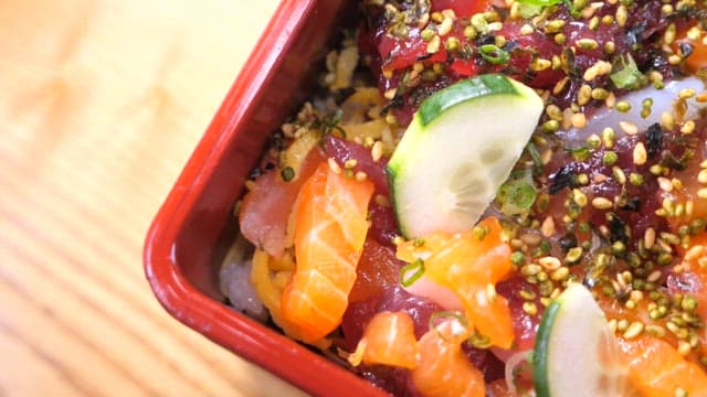 Colorful Sushi Bowl with Fresh Ingredients