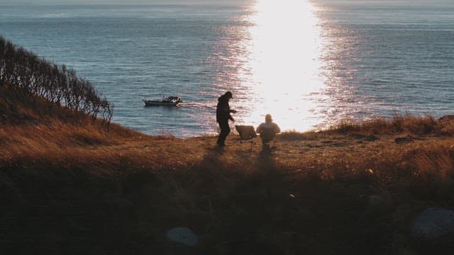 Sunset Silhouettes by the Sea