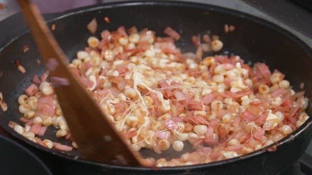 Dish Made with Corn, Bacon, and Cheese