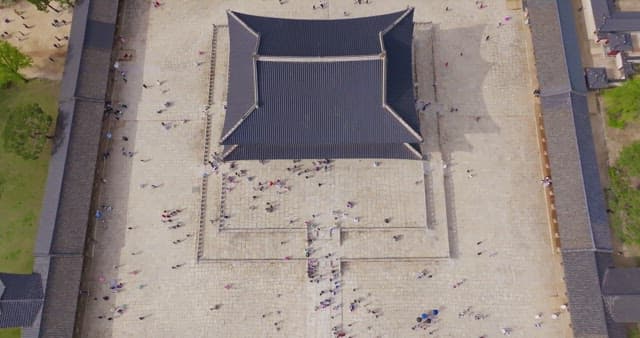 View of Gyeongbokgung Palace in harmony with nature