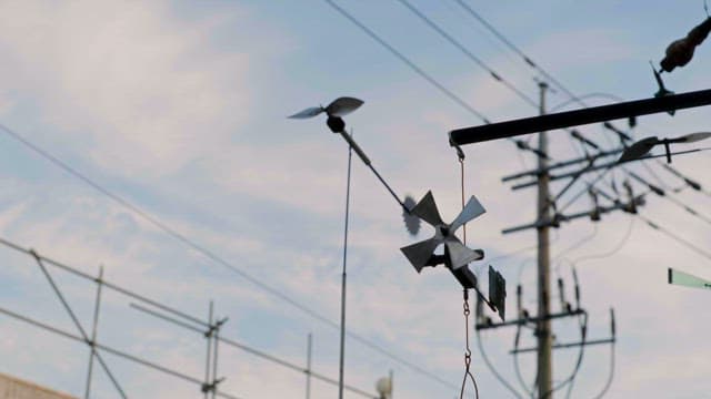 Pinwheel spinning against the sky