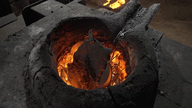 Molten metal in a furnace