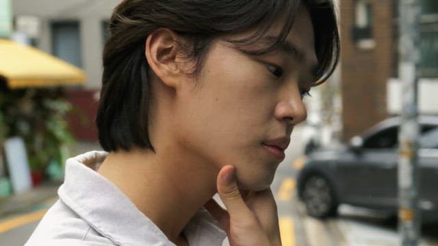 Man looking around on the street