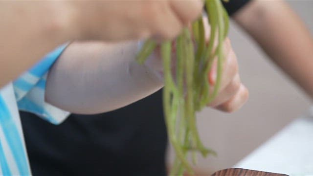 Pot of fresh crab and sweet potato stem