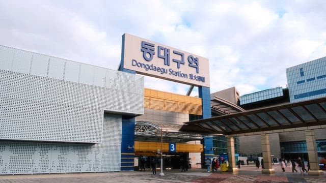 Bustling City Train Station Entrance