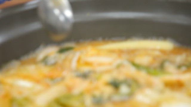 Spicy chicken hotpot boiling in a pot