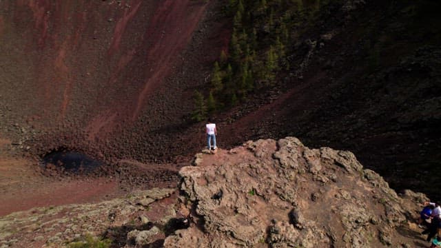 Standing on the Edge of a Volcanic Crater