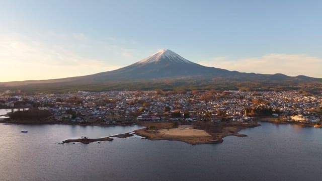 Cityscape with a majestic Mount Fuji