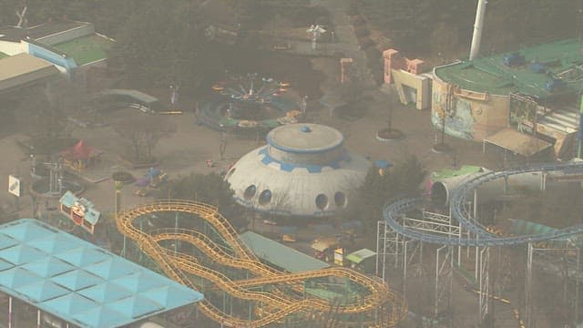 Aerial View of an Secluded Amusement Park
