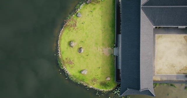 Traditional hanok on the pond