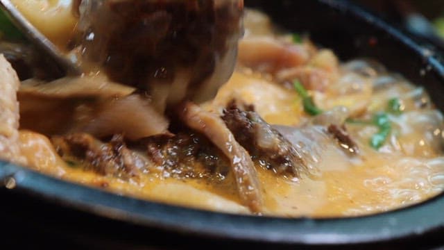Hot Sundae Gukbap with Various Ingredients