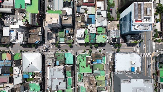 View of a city with buildings and roads