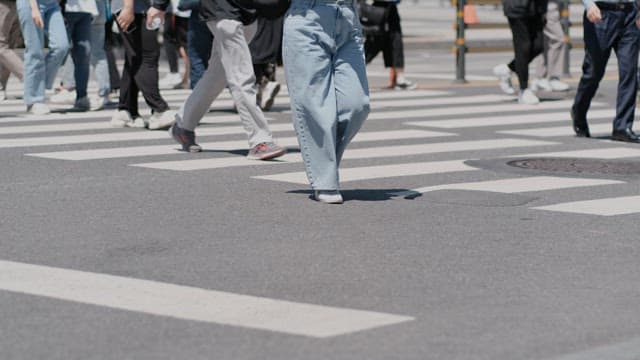 Crosswalk Bustle in the City Daylight