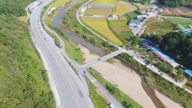 Rural landscape with fields and roads